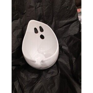 Ceramic Halloween Bowl Ghost, OOAK, Redware